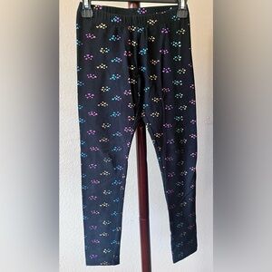Cat & Jack Black Leggings with Colorful Heart Pattern